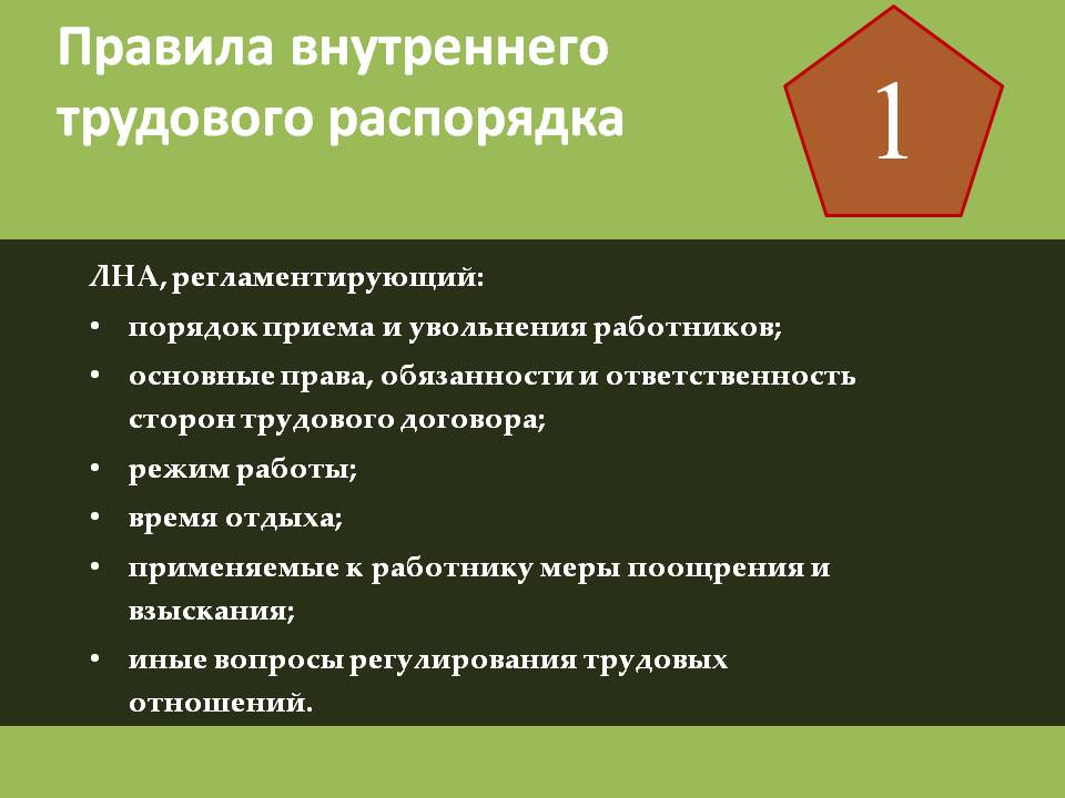 Правила внутреннего трудового распорядка презентация