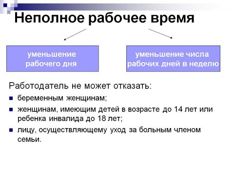 Каким работникам положено сокращенное рабочее время; Как оплачивается труд в этом случае; В чем отличия от неполного рабочего дня.