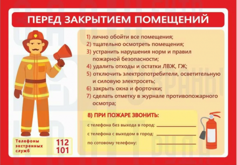 Инструкция о мерах пожарной безопасности 